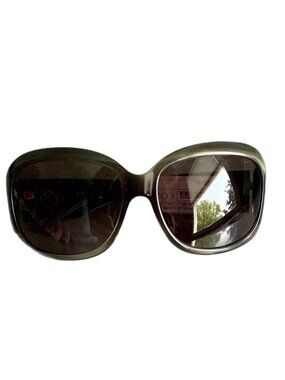 NWT Loewe Oversized Black Enamel Sunglasses Italy w/ Leather Case